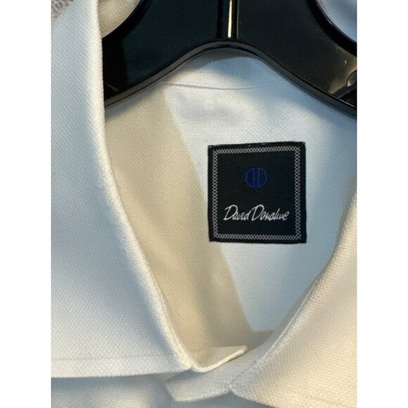 David Donahue Mens White Long-Sleeve Dress Shirt Size 18 34/35 - Picture 2 of 5